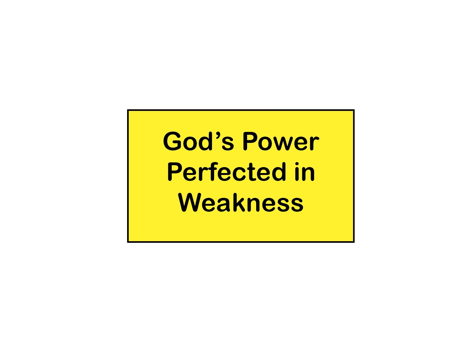 God’s Power Perfected in Weakness
